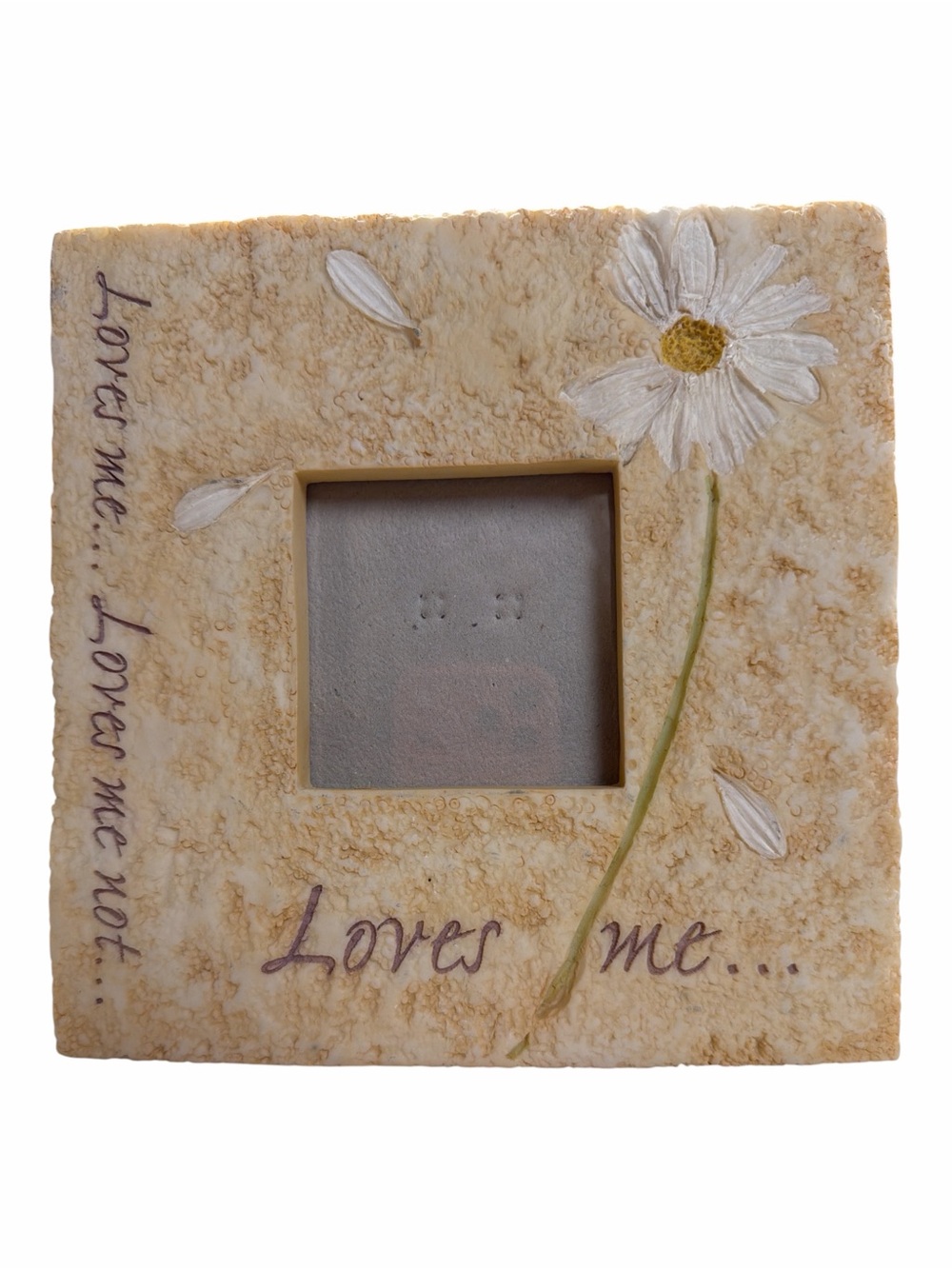 Decorative Resin “Loves Me' Daisy Photo Frame - Cream